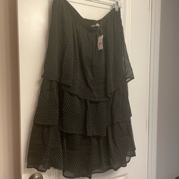 NWT J. Crew ruffle midi polka dot skirt - Picture 2 of 3